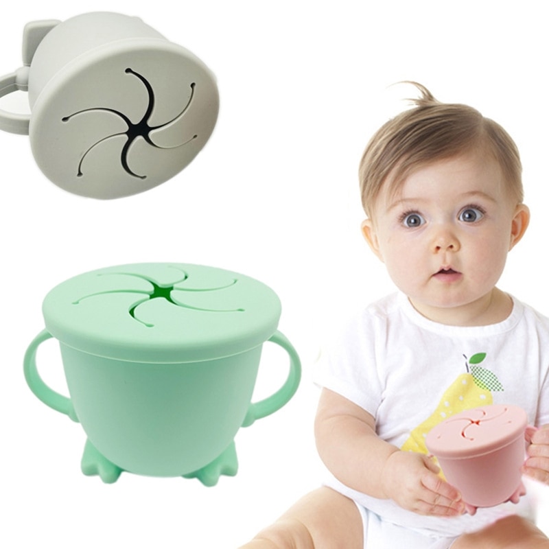 200ML Baby Infant Learning Feeding Food Bowl Cup with Handle Silicone Snack Dishes Storage Container Children Plate Tableware